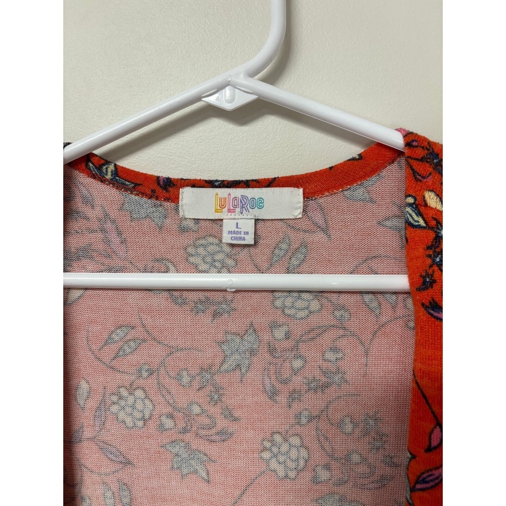 LulaRoe Women's Red Floral Cardigan Size L - Picture 2 of 5
